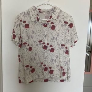 Patterned Button-Down Shirt
